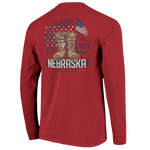Men's Nebraska Huskers Military Boots Longleeve T-Shirt - RED