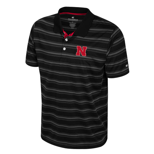 Men's Nebraska Huskers Milk Steak Polo - BLACK