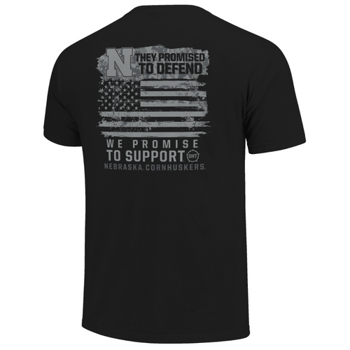Men's Nebraska Huskers OHT Camo Flag T-Shirt - BLACK