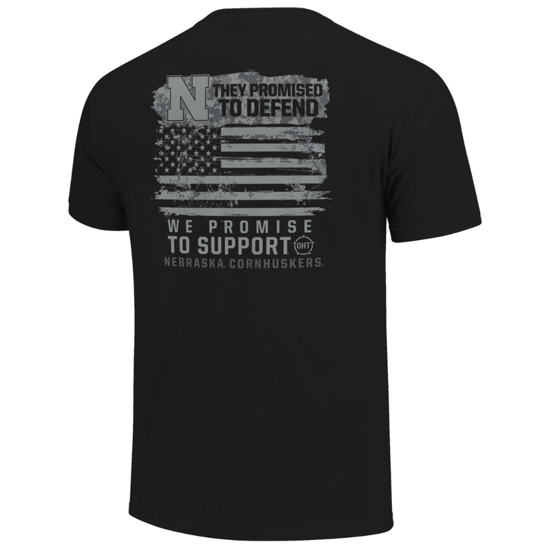 Men's Nebraska Huskers OHT Camo Flag T-Shirt - BLACK