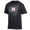 Men's Nebraska Huskers Reign Down T-Shirt - 999 - BLACK