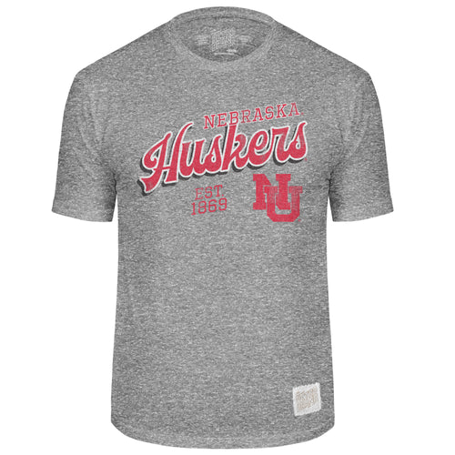 Men's Nebraska Huskers Script Triblend T-Shirt - STG