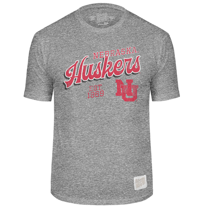 Men's Nebraska Huskers Script Triblend T-Shirt - STG