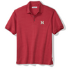 Men's Nebraska Huskers Tommy Bahama Bay Stripe Polo - 008COAL