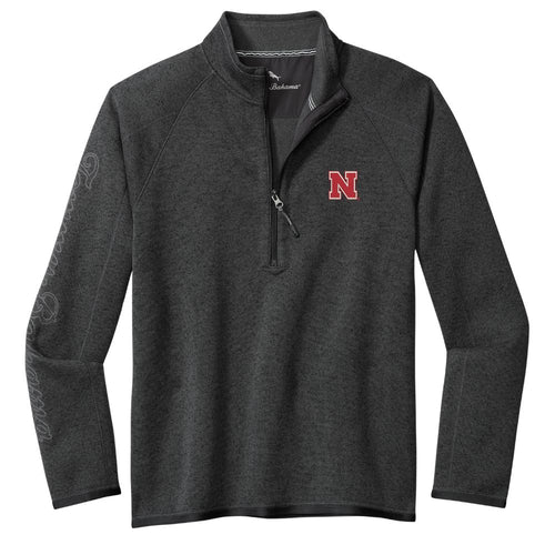 Men's Nebraska Huskers Tommy Bahama Playoff 1/2 Zip - 023 - BLACK