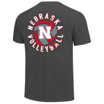 Men's Nebraska Huskers Volleyball Comfort Colors T-Shirt - PEPPER
