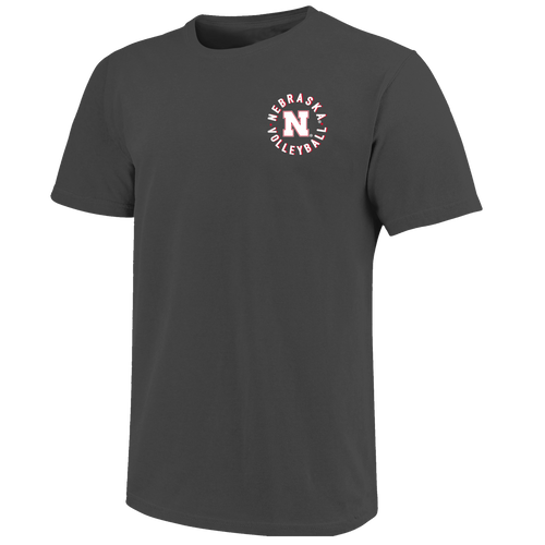 Men's Nebraska Huskers Volleyball Comfort Colors T-Shirt - PEPPER