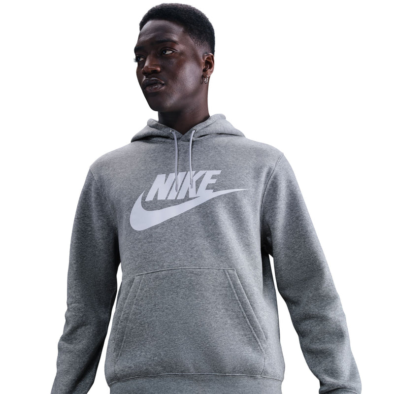 Men's Nike Club Graphic Fleece Hoodie - 063 - GREY