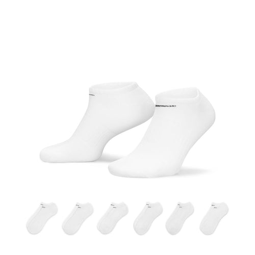 Men's Nike Everday Cushioned 6-Pack No-Show Socks - 100 - WHITE