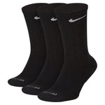 Men's Nike Everyday + Cushion Crew 3 Pack Socks - 010 - BLACK
