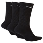 Men's Nike Everyday + Cushion Crew 3 Pack Socks - 010 - BLACK