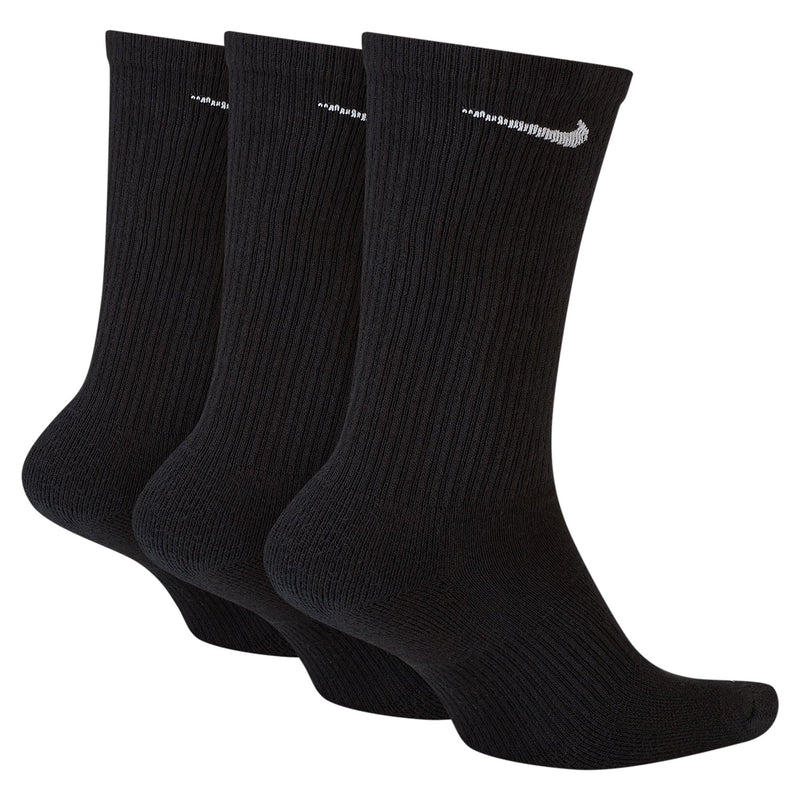 Men's Nike Everyday + Cushion Crew 3 Pack Socks - 010 - BLACK