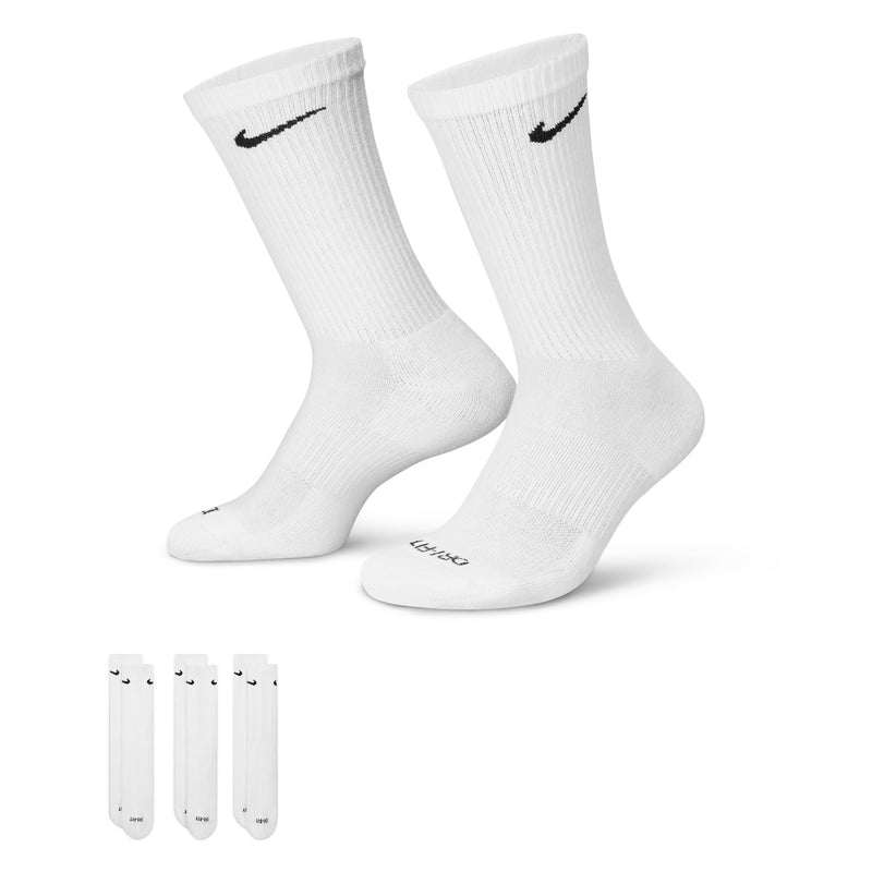Men's Nike Everyday + Cushion Crew 3 Pack Socks - 100 - WHITE