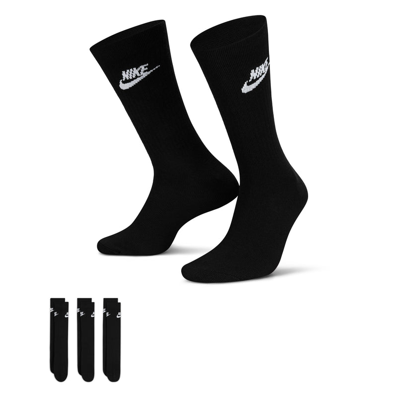 Men's Nike Everyday Essential Crew Socks 3-Pack - 010 - BLACK