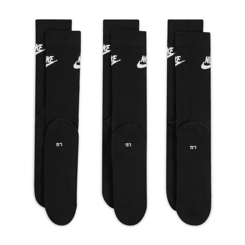 Men's Nike Everyday Essential Crew Socks 3-Pack - 010 - BLACK