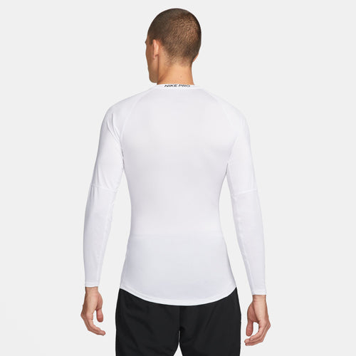  Men's Nike Pro Dri-FIT Long-Sleeve  - 100 - WHITE/BLACK