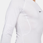  Men's Nike Pro Dri-FIT Long-Sleeve  - 100 - WHITE/BLACK