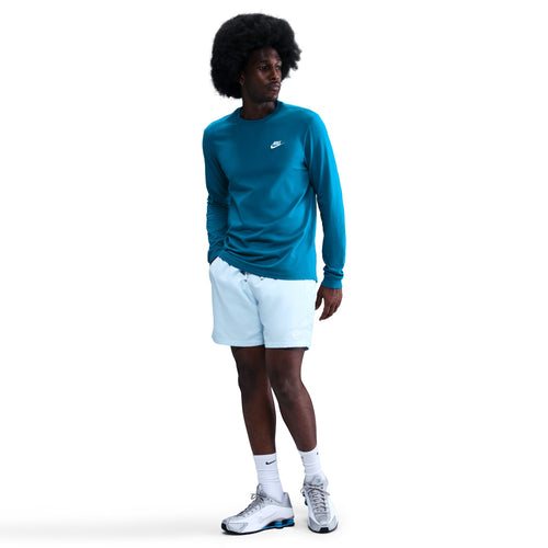 Men's Nike Sportswear Club Long Sleeve T-Shirt - 301 - GREEN ABYSS