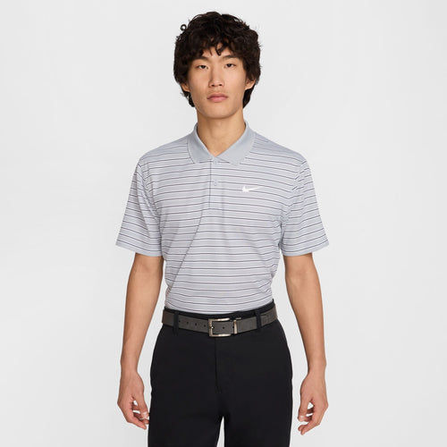Men's Nike Victory Striped Golf Polo - 012 - GREY