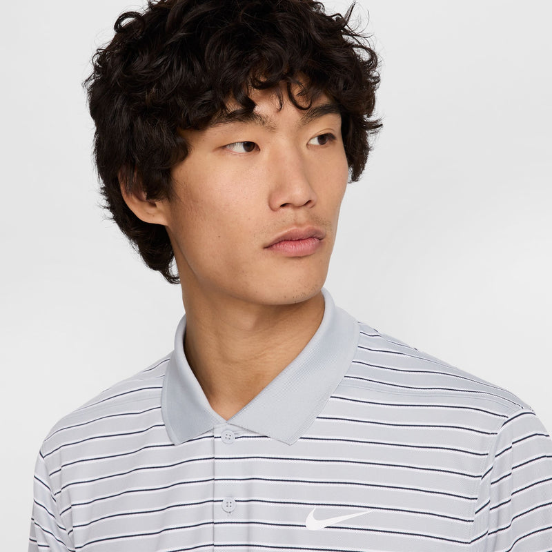 Men's Nike Victory Striped Golf Polo - 012 - GREY
