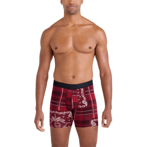 Men's SAXX DropTemp Cooling Cotton 6" Boxer Brief - PPR-RED
