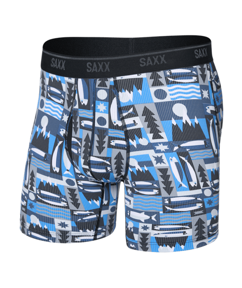 Men's SAXX Quest Quick-Dry Mesh Performance 6" Boxer Brief - WAB-BLUE