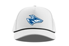 Men's UNK Lopers Branded Bills Curved 5 Panel Rope Hat - BLACK/WHITE