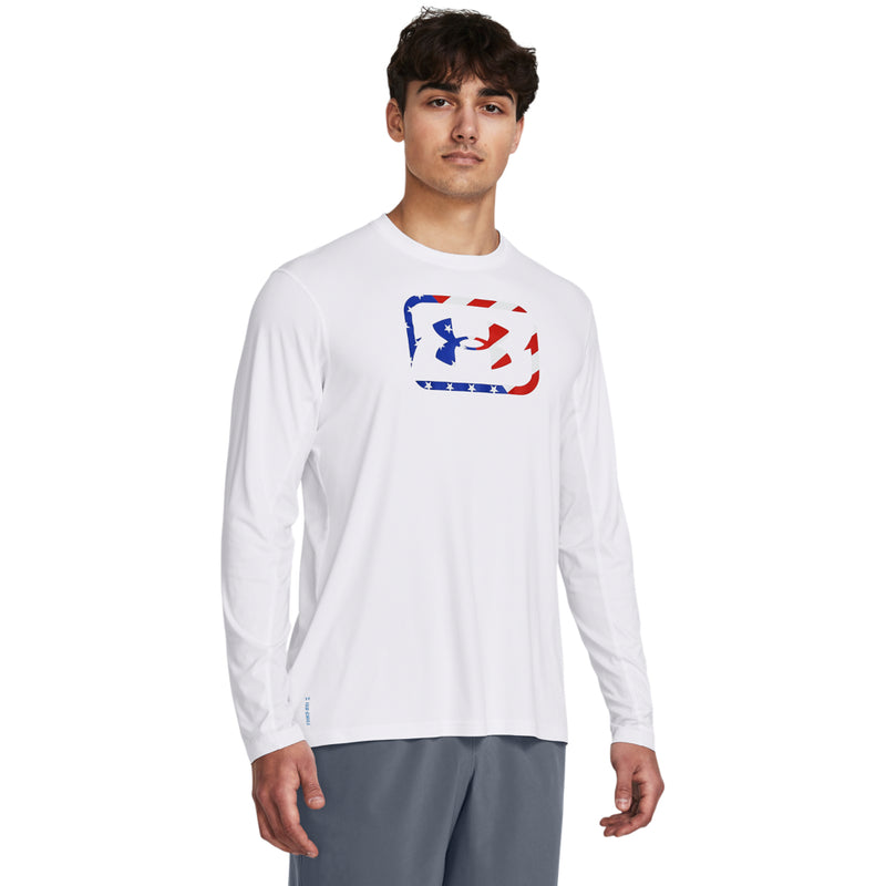 Men's Under Armour Fish Pro Freedom Longsleeve - 100 - WHITE/BLACK