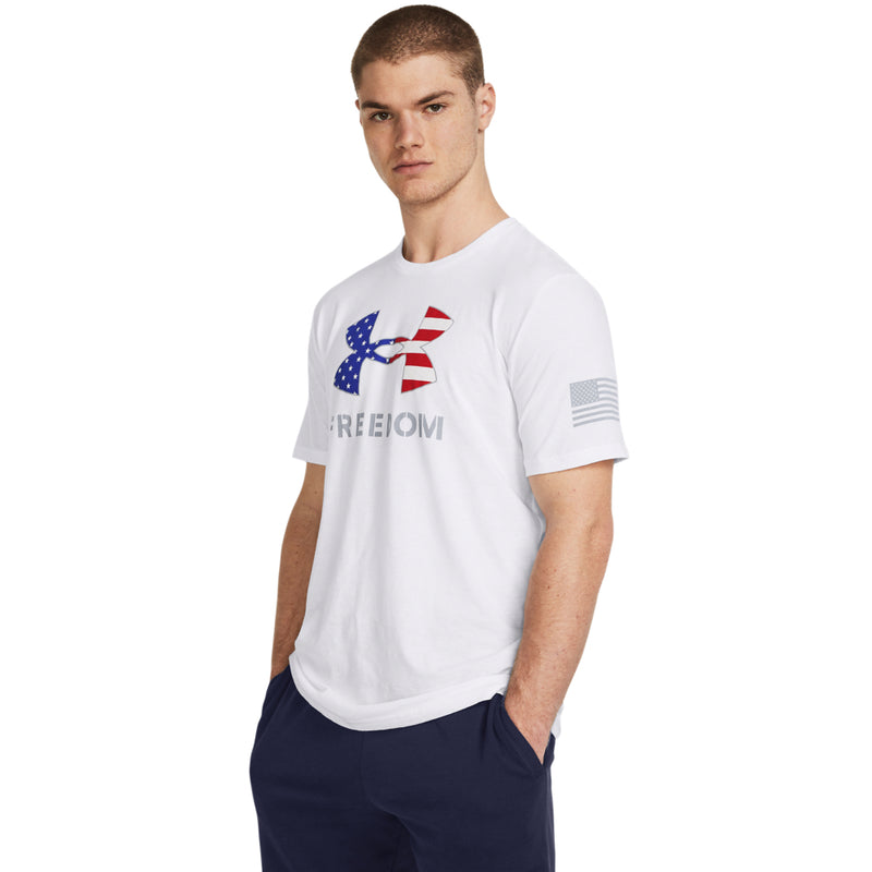Men's Under Armour Freedom Logo T-Shirt - 100 - WHITE/BLACK