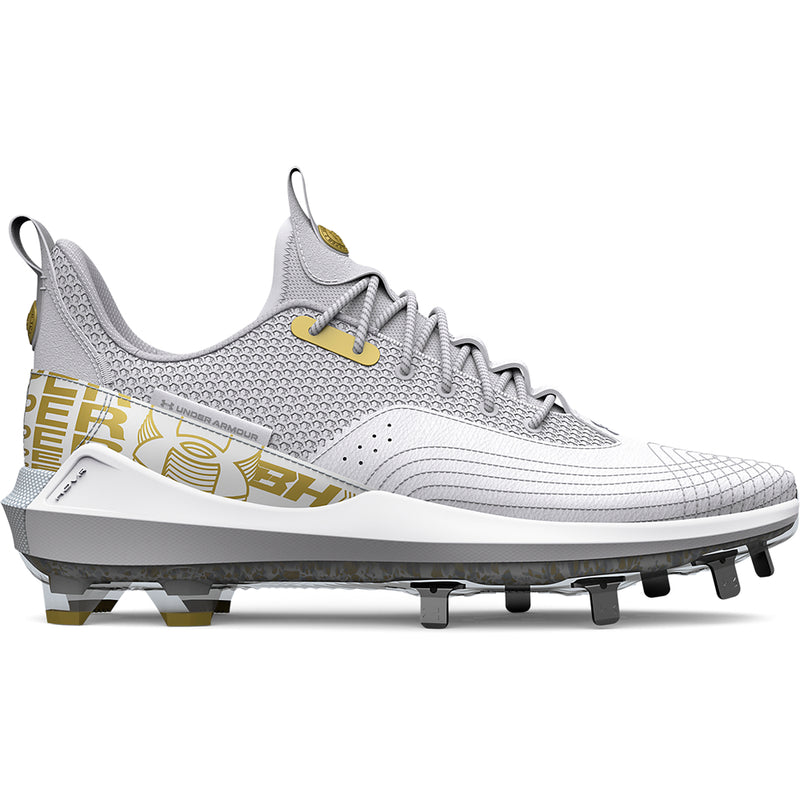 Men's Under Armour Harper 7 Low ST Baseball Cleats - 100 - WHITE/BLACK