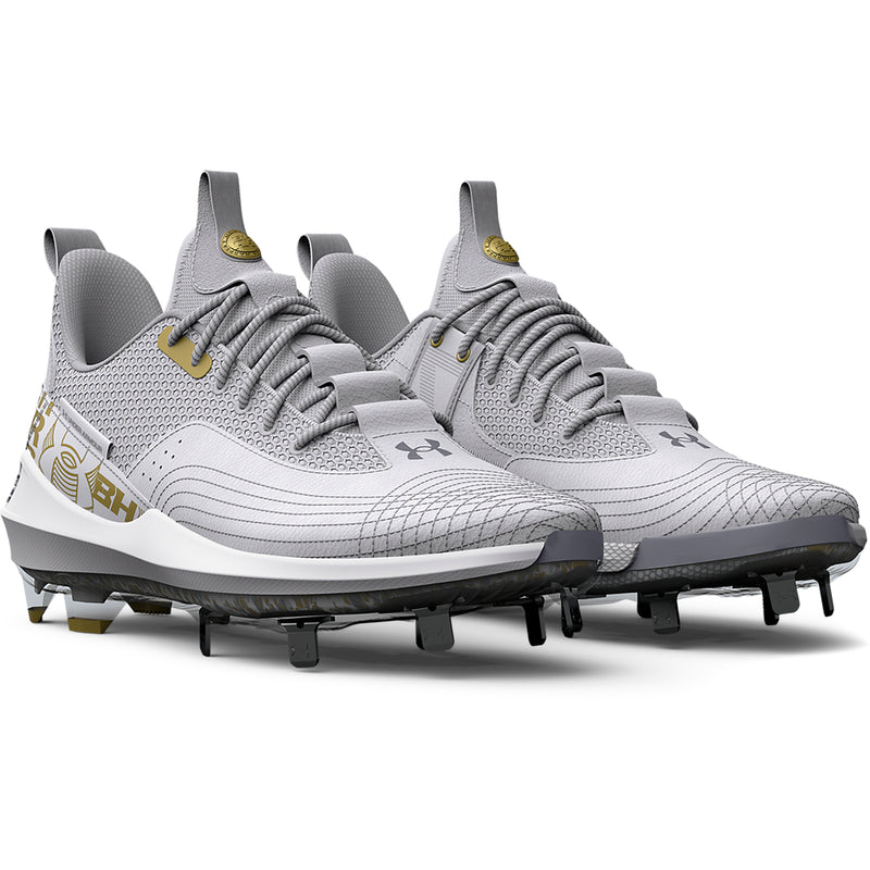 Men's Under Armour Harper 7 Low ST Baseball Cleats - 100 - WHITE/BLACK