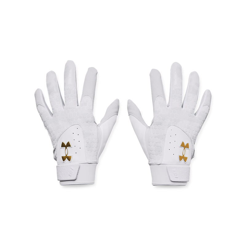 Men's Under Armour Harper Baseball Batting Gloves - 100 - WHITE/BLACK