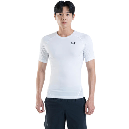 Men's Under Armour Heatgear Short Sleeve - 100 - WHITE/BLACK