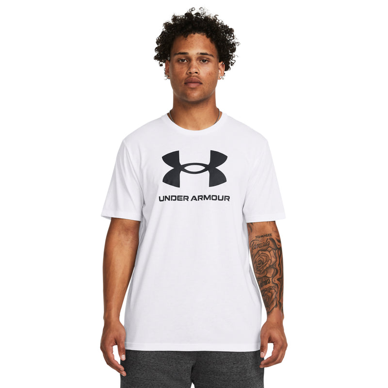 Men's Under Armour Logo T-Shirt - 100 - WHITE/BLACK