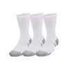 Men's Under Armour Performance Tech Crew Socks 3-Pack - 101 - WHITE