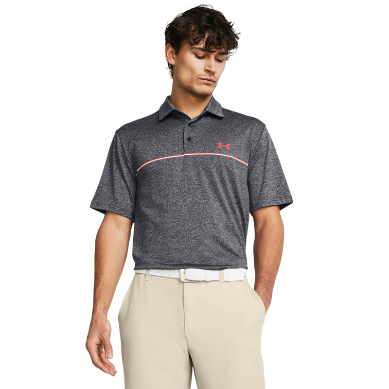 Men's Under Armour Playoff Stripe Polo - 005 - BLACK