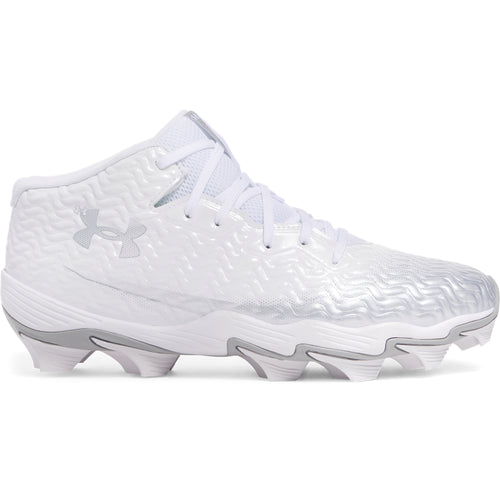 Men's Under Armour Spotlight Hammer Football Cleats - 100 - WHITE/BLACK