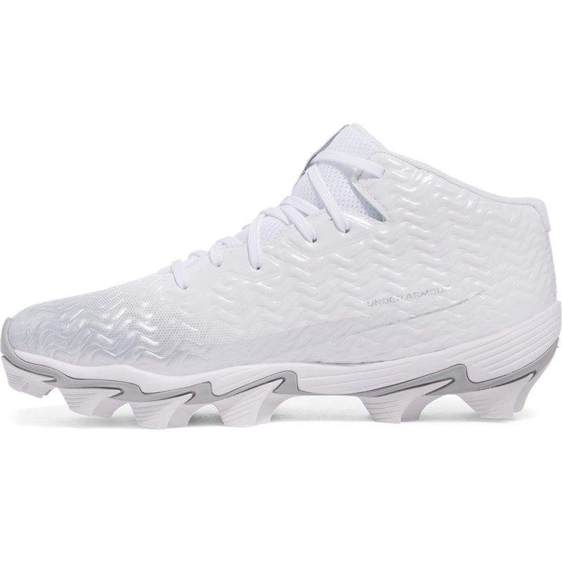 Men's Under Armour Spotlight Hammer Football Cleats - 100 - WHITE/BLACK