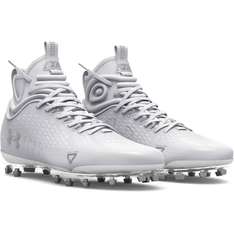 Men's Under Armour Spotlight Lux MC 2.0 Football Cleats - 100 - WHITE/BLACK