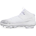 Men's Under Armour Spotlight Mid Football Cleats - 100 - WHITE/BLACK