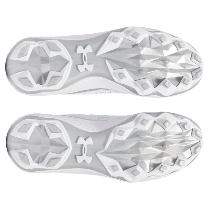Men's Under Armour Spotlight Mid Football Cleats - 100 - WHITE/BLACK