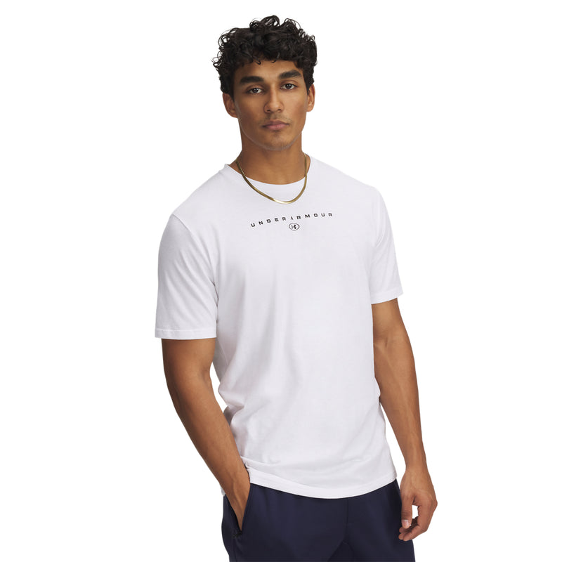 Men's Under Armour Stacked Logo T-Shirt - 100 - WHITE/BLACK