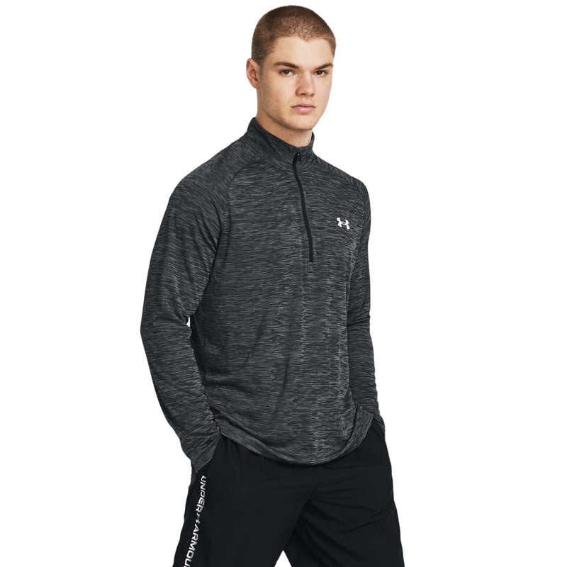 Men's Under Armour Tech Textured 1/2 Zip - 001 - BLACK