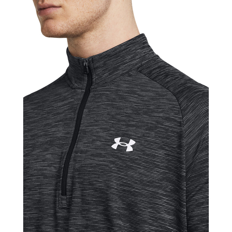 Men's Under Armour Tech Textured 1/2 Zip - 001 - BLACK