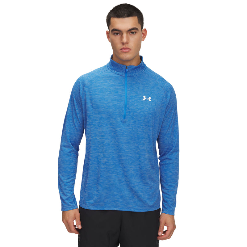 Men's Under Armour Tech Textured 1/2 Zip - 402 - BLUE ATLANTIS