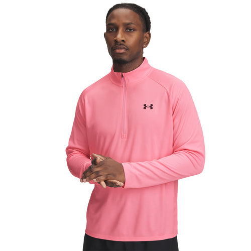 Men's Under Armour Tech Textured 1/2 Zip - 647 - PRIME PINK