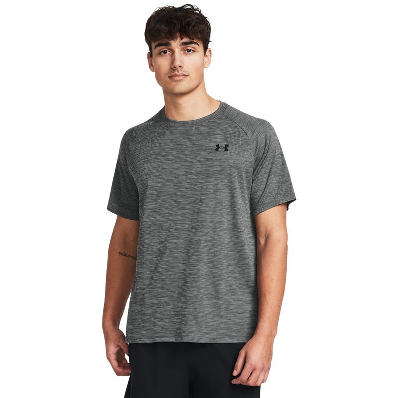 Men's Under Armour Tech Textured T-Shirt - 025 - CASTLEROCK GREY