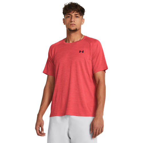 Men's Under Armour Tech Textured T-Shirt - 814 - RED SOLSTICE
