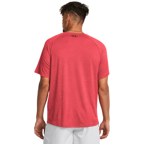 Men's Under Armour Tech Textured T-Shirt - 814 - RED SOLSTICE