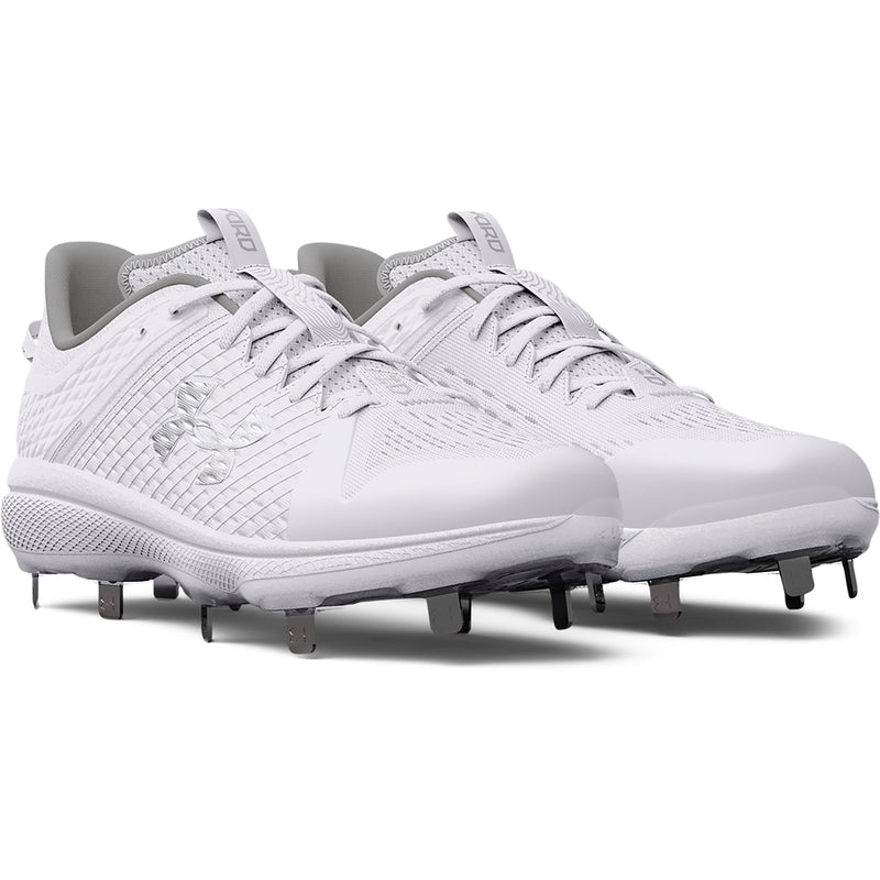 Men's Under Armour Yard Low MT Baseball Cleats - 100 - WHITE/BLACK
